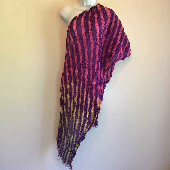 New Beach Purple Striped Scarf Wrap Pareo - Picture 5 of 6